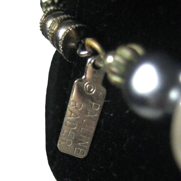Pauline Rader Signed Necklace Jewelry Womens 33 In Opera Faux Pearl Runway Gray - Picture 7 of 8